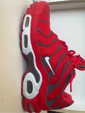 Nike Red Athletic Sneakers with Dark Gray Accents